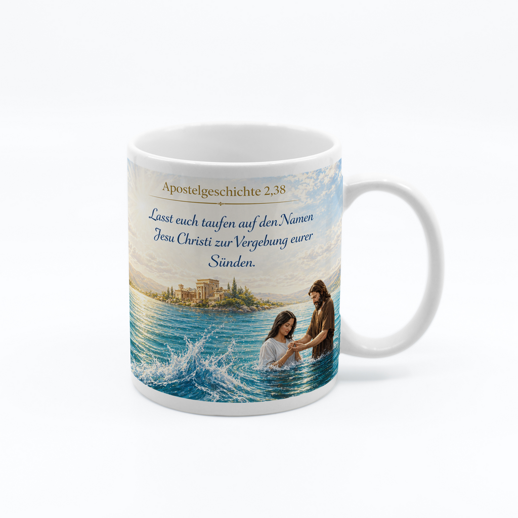 Christliche Tasse – Taufe & Neues Leben Motiv: Taufe Frau | Apostelgeschichte 2,38
