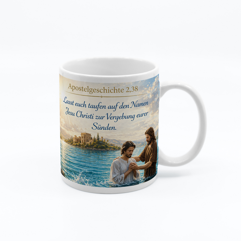 Christliche Tasse – Taufe & Neues Leben Motiv: Mann | Apostelgeschichte 2,38